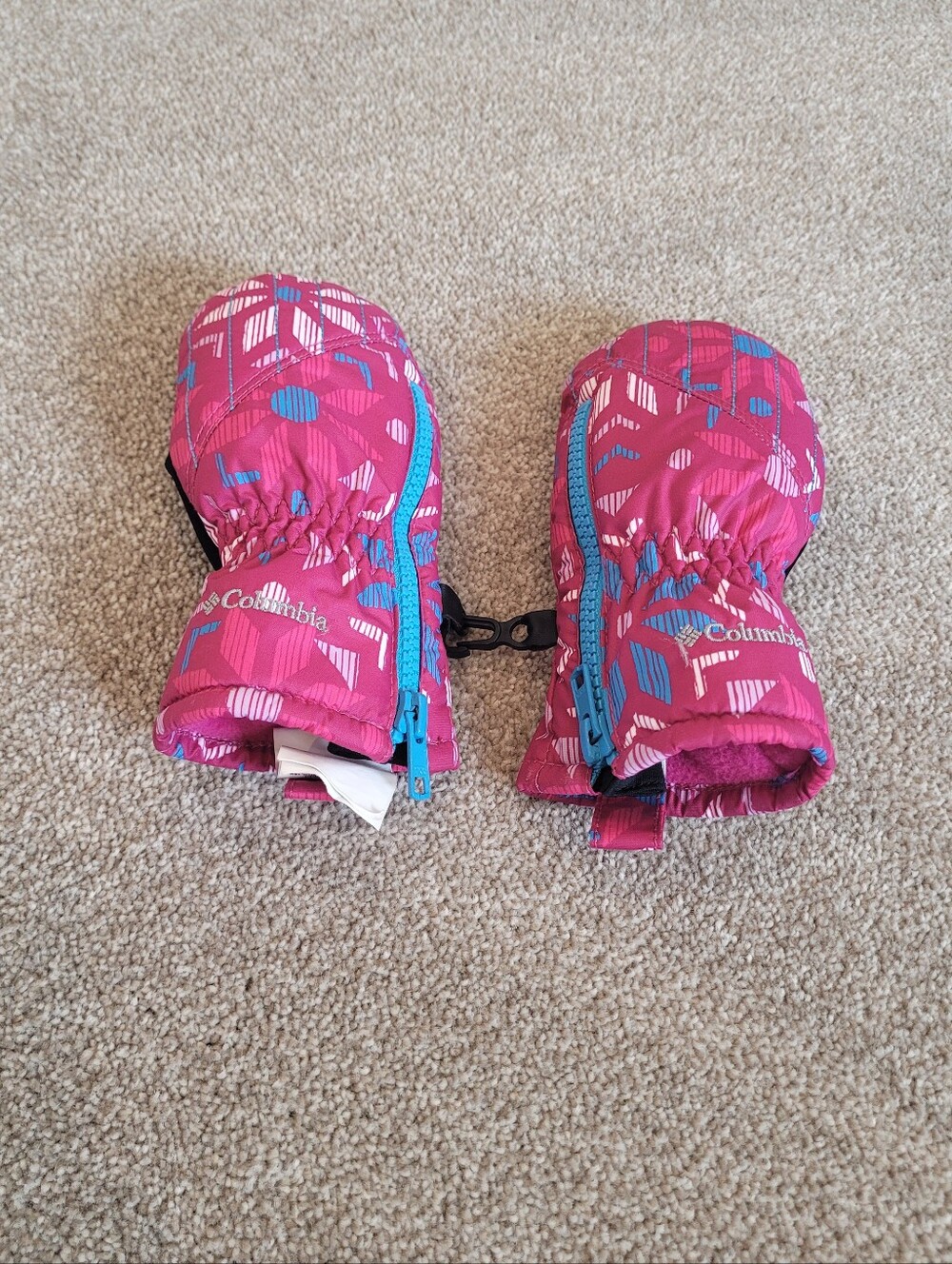 Columbia Kids Pink Printed Winter Snow Mitten Gloves